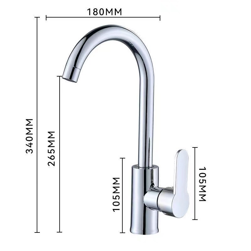 Cross-border copper core kitchen faucet, hot and cold household sink, sink sink, splash-proof, 360° rotatable Application Scenario