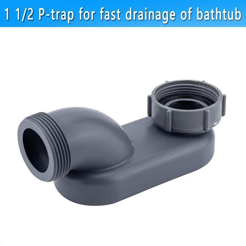 Bathtub drain pipe, drainage fittings, telescopic anti-odor drain pipe, shower room bathtub drain pipe, bath basin downspout details Picture