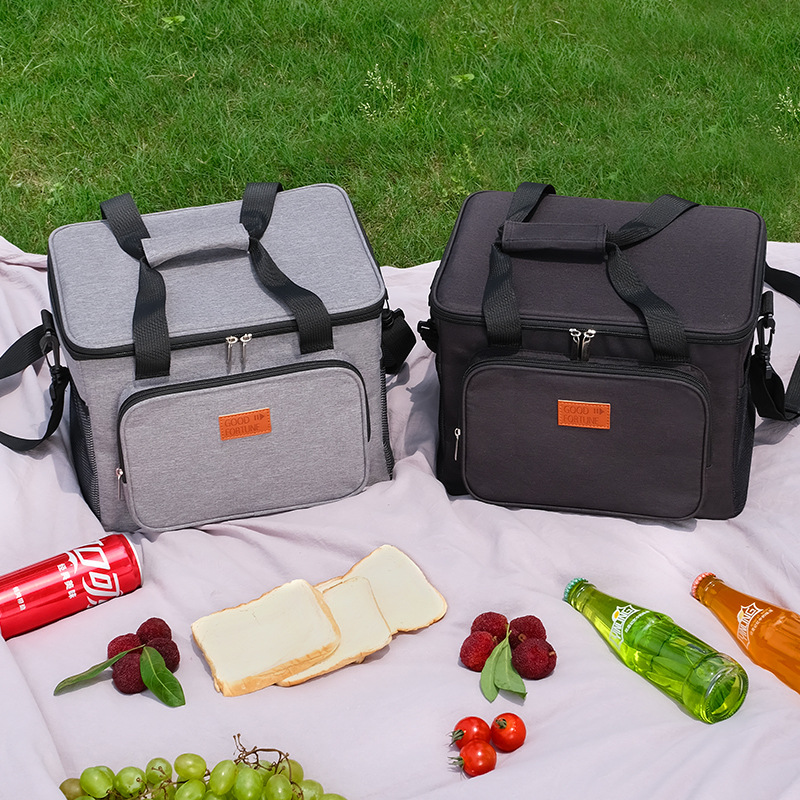 Amazon cross-border lunch bags, hand and shoulder picnic bags, PEVA outdoor car ice packs, insulated lunch box bags wholesale Specification drawing