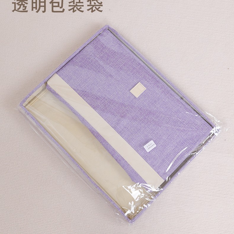 Cross-border foreign trade storage box, solid-color cotton and linen foldable wardrobe, clothes storage box, toy top and bottom cover storage box Specification drawing