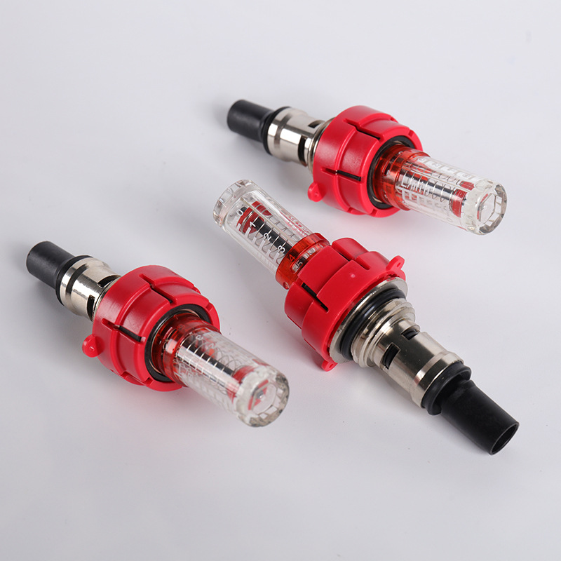 The handwheel valve core base of the visible floating value flowmeter for floor heating distribution and collection, the water distributor accessory flowmeter (independent) Specification drawing