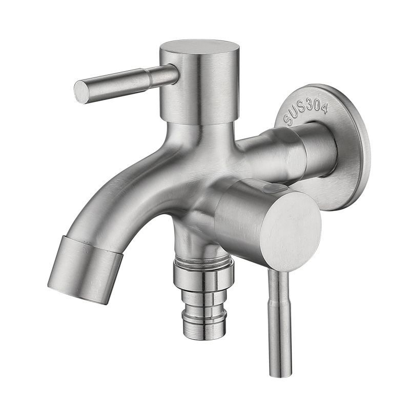 Wholesale multi-functional washing machine faucet, one inlet and two outlets, dual water faucet, stainless steel quick-opening mop sink faucet Item Picture