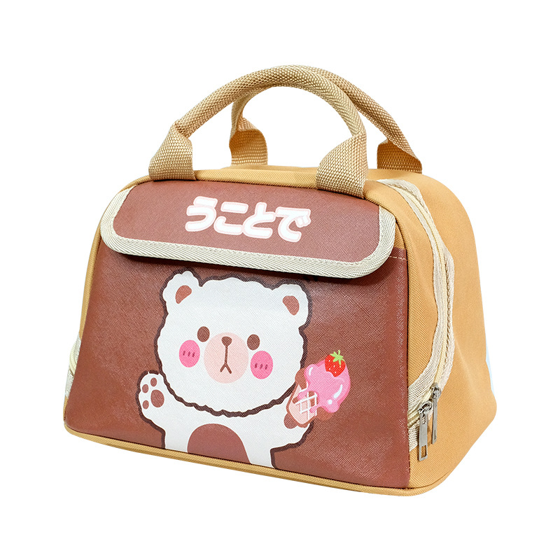 Wholesale of high-appearance-level aluminum foil insulated lunch box bags in an ins style for students' hand-held lunch boxes Item Picture