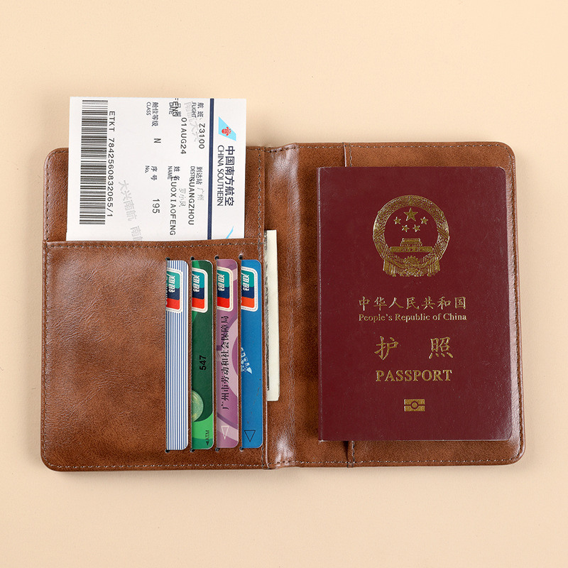 Ailun RFID Passport case, Crazy Horse Leather travel passport holder, multi-functional passport protective case, pu boarding leather case Application Scenario