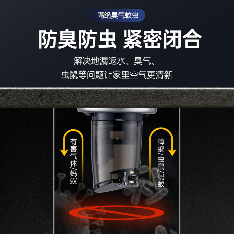 Washing machine dedicated drain pipe floor drain joint, anti-odor and anti-overflow two-in-one drainage pipe three-way water distributor full figure