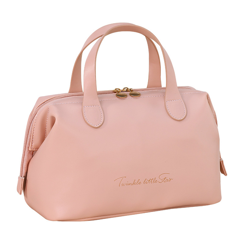 A new French-style handbag with a high level of appearance, large capacity, large size, high-end feel, fashionable storage, commuting portability, and PU cosmetics Item Picture