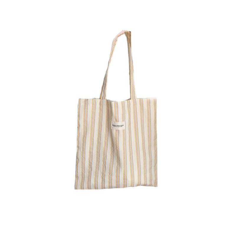 34226 New style striped single-shoulder bag, large-capacity canvas bag, Korean version for women, work cloth bag, student schoolbag Item Picture