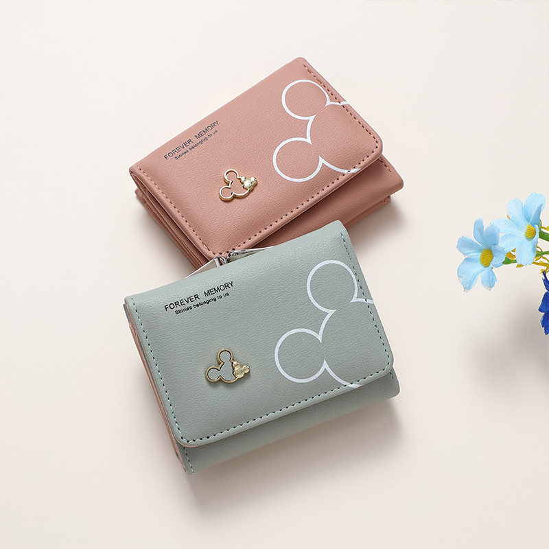 New cute wallet for women, short card case, cartoon print, simple cross-border student coin purse, original manufacturer details Picture