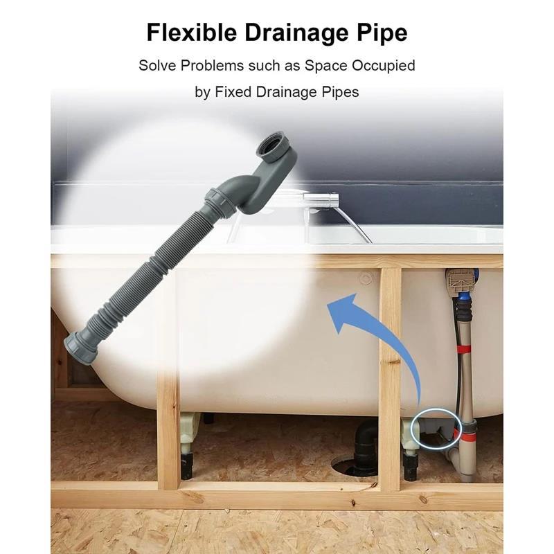 Bathtub drain pipe, drainage fittings, telescopic anti-odor drain pipe, shower room bathtub drain pipe, bath basin downspout Application Scenario