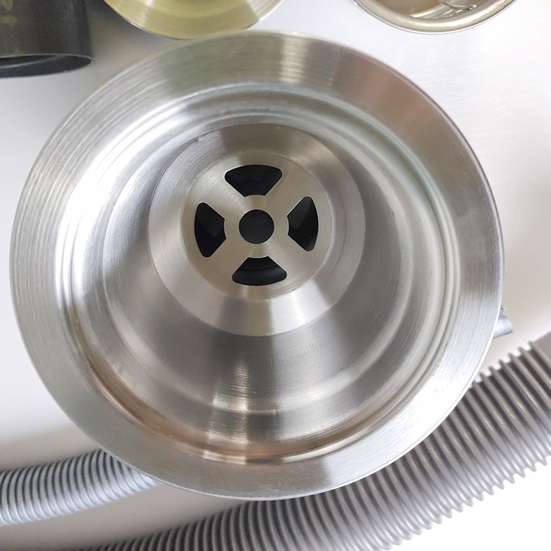 Stainless steel single-trough vegetable sink drain pipe, kitchen handcrafted sink, water drainage, anti-clogging and anti-odor details Picture
