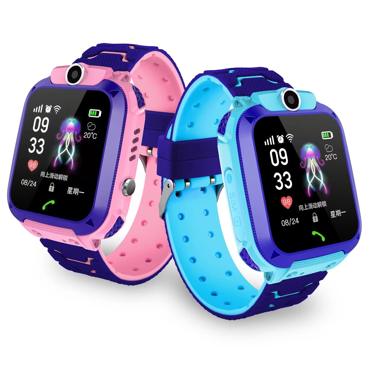 Cross-border q12 children's smartwatch with smart voice call, watch positioning, waterproof and multi-functional factory wholesale price Item Picture