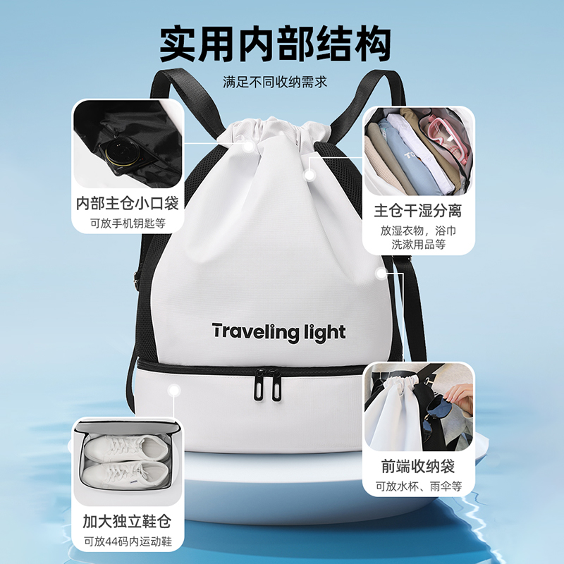 Swimming bag, women's dry and wet separation portable swimsuit storage bag, special waterproof bag, men's sports equipment, fitness backpack Application Scenario