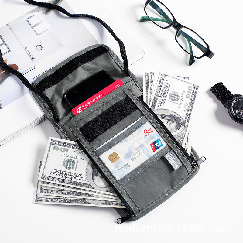 New fashionable neckband RFID phone case, waterproof storage, coin purse, multi-functional ID card holder, casual hanging bag Application Scenario