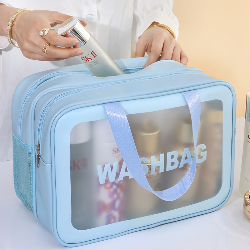 Dry-wet separation large-capacity makeup bag, portable cosmetics storage bag, swimming bag, waterproof travel toiletries bag details Picture