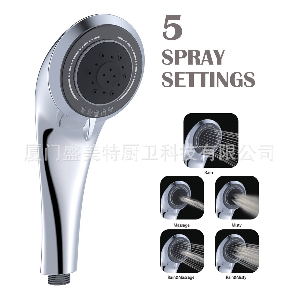 Japanese Amazon micro-bubble showerhead, Douyin booster 5-speed water heater showerhead set, American handheld shower flower full figure