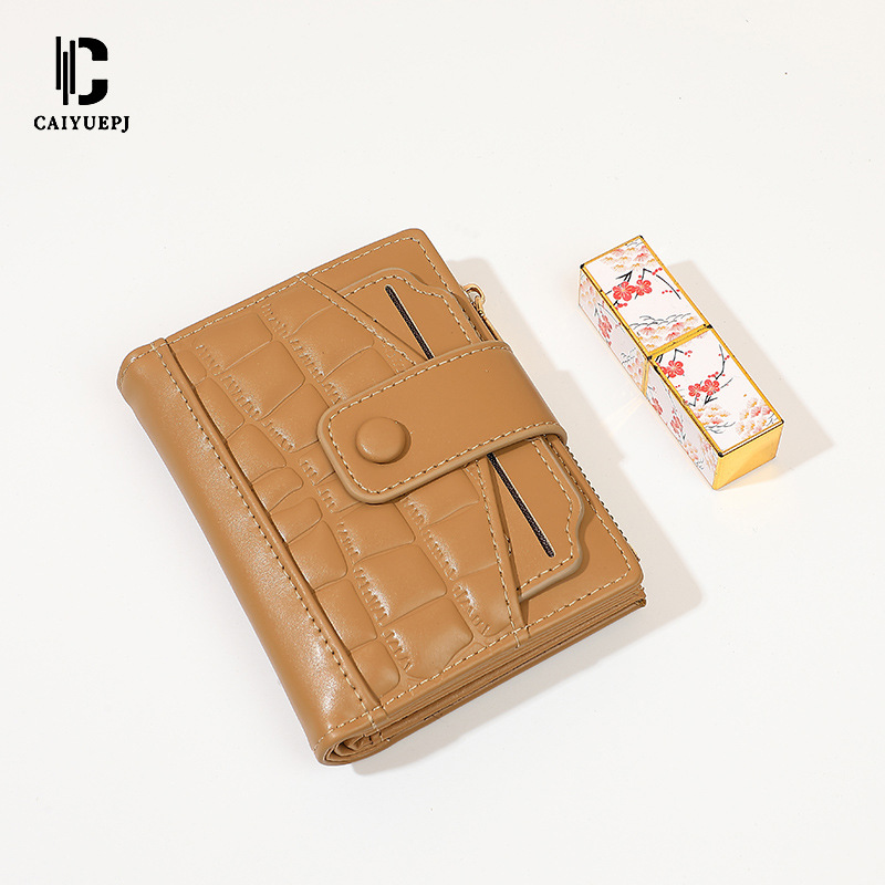 New women's cross-border wallet, short stone pattern, crocodile pattern, multi-slot wallet, versatile coin purse Specification drawing