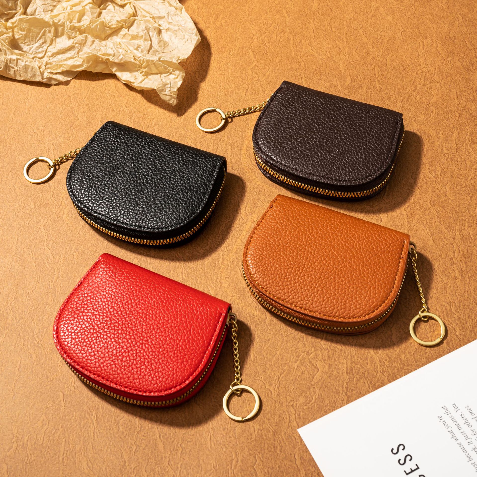 Cross-border fashionable and fresh shell semi-circular organ card case, women's multi-slot large-capacity card holder credit card storage bag full figure