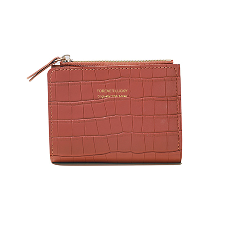 New wallet 2025 Summer card case leather texture solid color simple cross-border Wallet zipper coin purse wholesale Item Picture