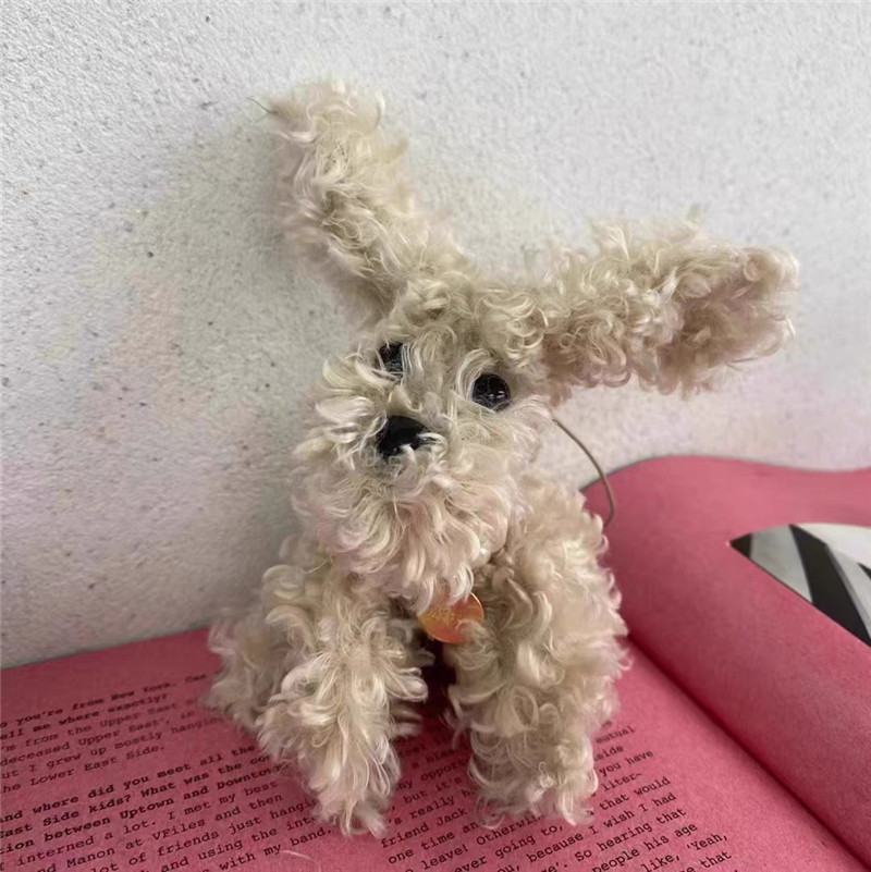 Korean teddy puppy, plush keychain, Instagram blogger's ugly dog doll, bag, pendant, couple accessories details Picture