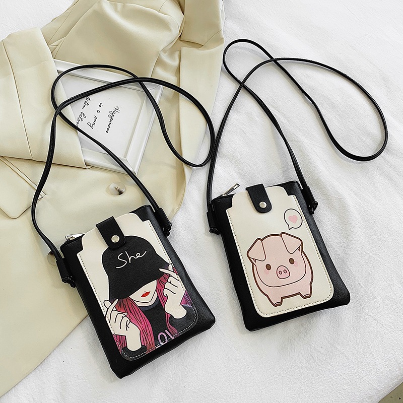 A new 2024 single-shoulder crossbody bag for women to hold mobile phones, a trendy student coin purse, and a fresh and cute mobile phone bag details Picture