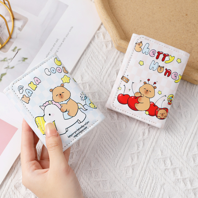 Mini wallet for ladies, Xiaomi big-eared Dog at 30% off, multi-functional wallet for students, portable grid card case, driver's license case details Picture
