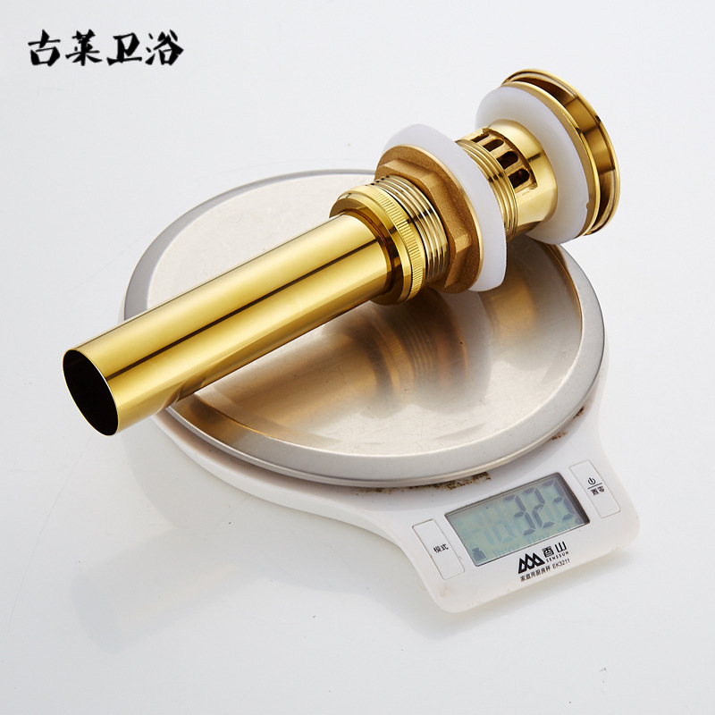 Golden drain, all-copper bouncy washbasin, antique-style washbasin, drain, flap drain Application Scenario