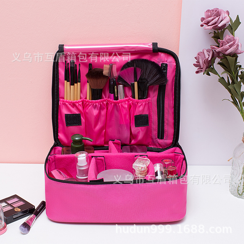 Manufacturer's in-stock Korean version large-capacity compartments cosmetic storage bags, travel portable toiletry bags, compartments storage bags full figure