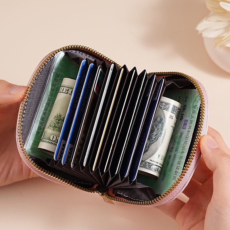 Fashionable and fresh shell semi-circular organ card case for women, multi-slot large-capacity card holder, credit card storage bag for delivery Specification drawing