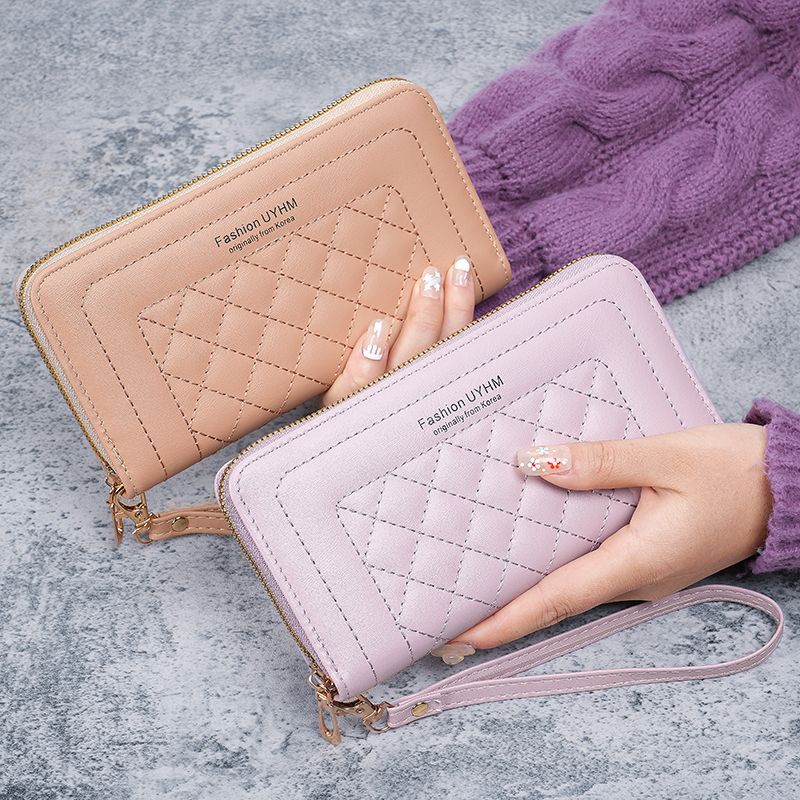 2024 New style women's wallet, long and versatile zipper clutch, embroidered fashion, large capacity soft wallet, mobile phone case Application Scenario