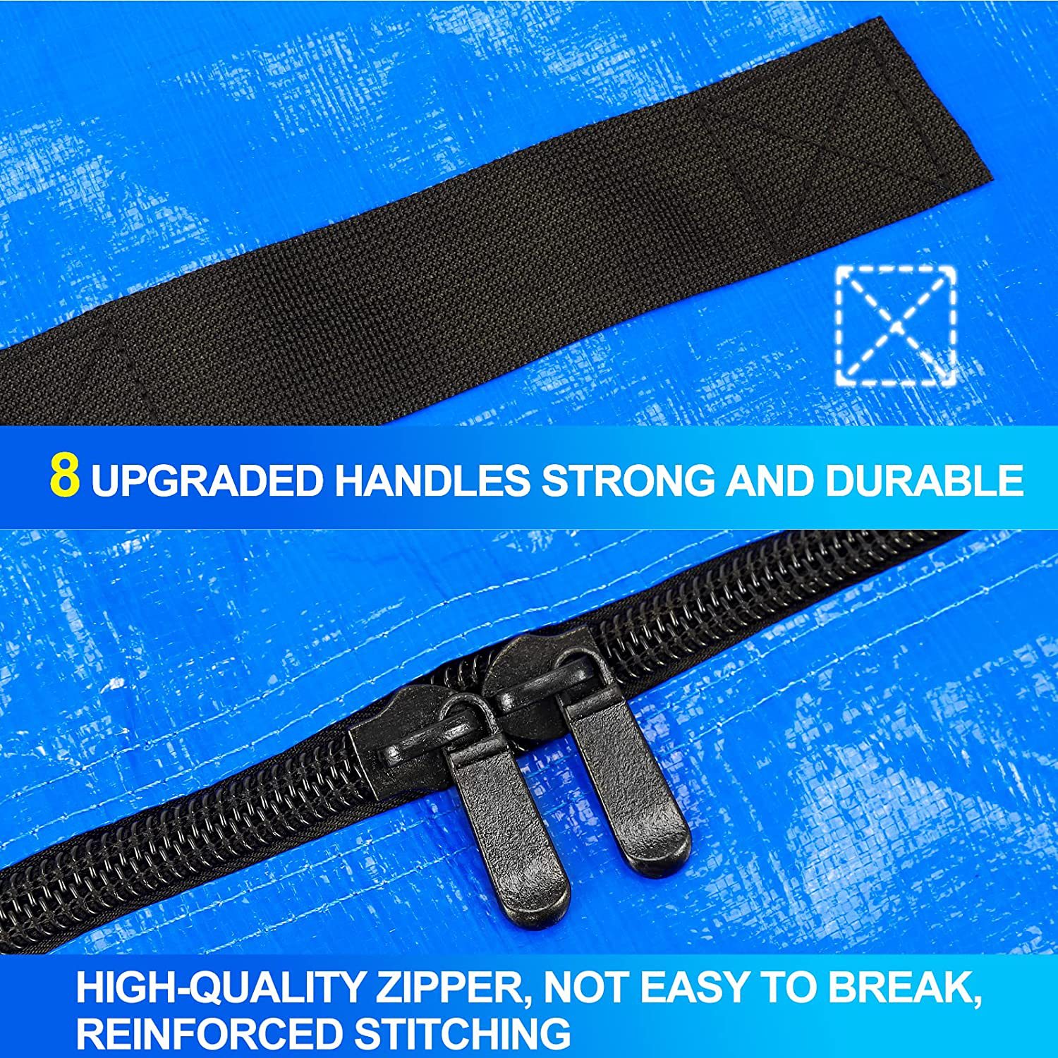 The mattress bag is reusable, waterproof and comes with a strong zipper. The tear-resistant bag can be moved and stored Specification drawing