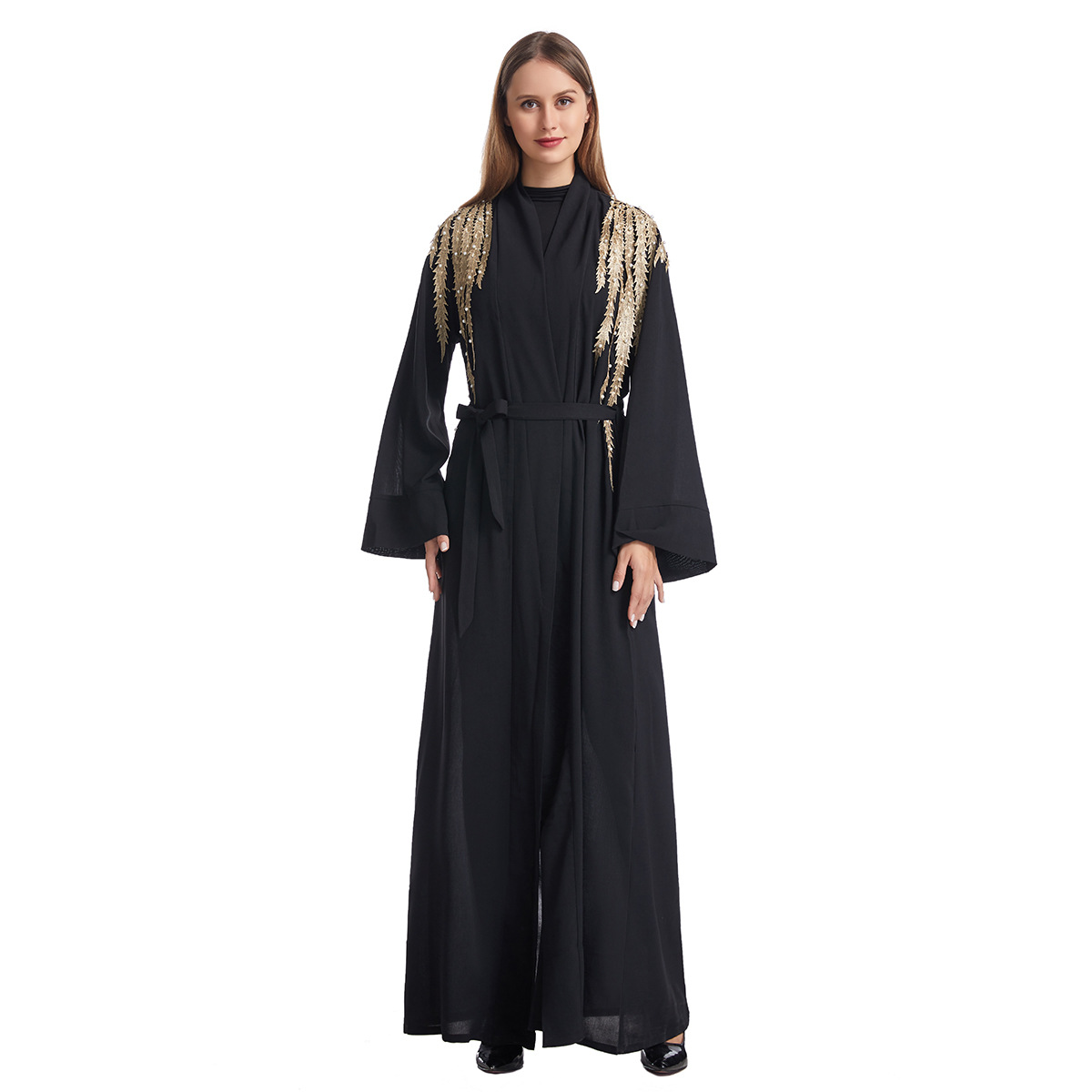 Factory stock: Women's ethnic clothing, women's long dress, Middle Eastern Arab Muslim cardigan, Amazon abaya robe, women's hooded Muslim Item Picture