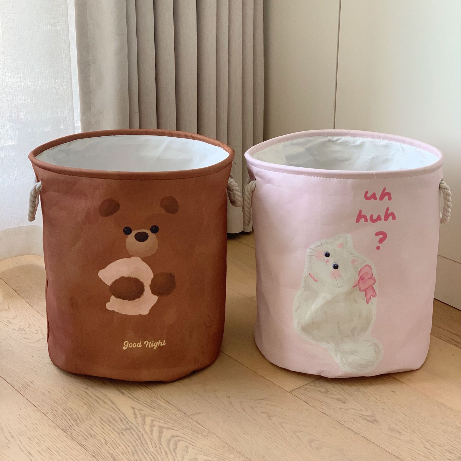 ins cute cartoon large-capacity dirty laundry basket, bathroom clothes storage basket, home folding plush toy storage bucket full figure
