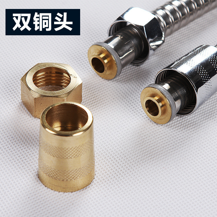 The bathroom stainless steel double-loop pipe is connected to the shower head, shower hose and shower head water pipe 1.2 and 1.5 details Picture