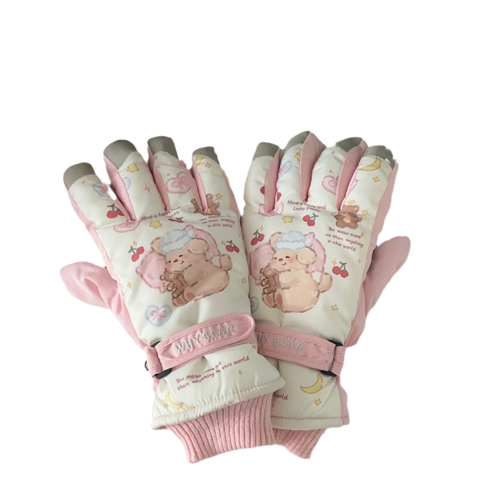 Winter skiing essential gloves: Little Bear fleece outdoor cycling windproof, waterproof, cold-proof and warm touch screen gloves Item Picture