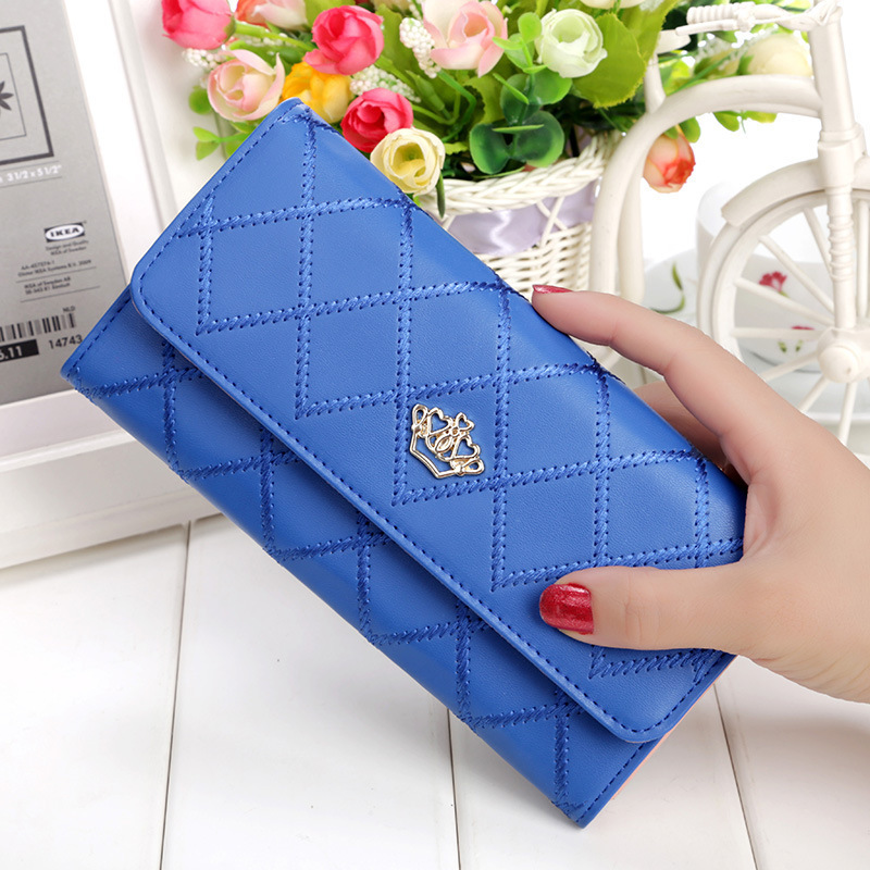 Wholesale of 2021 Women's wallets, long Korean version zipper, fresh and clean crown diamond-shaped student multi-functional wallets details Picture