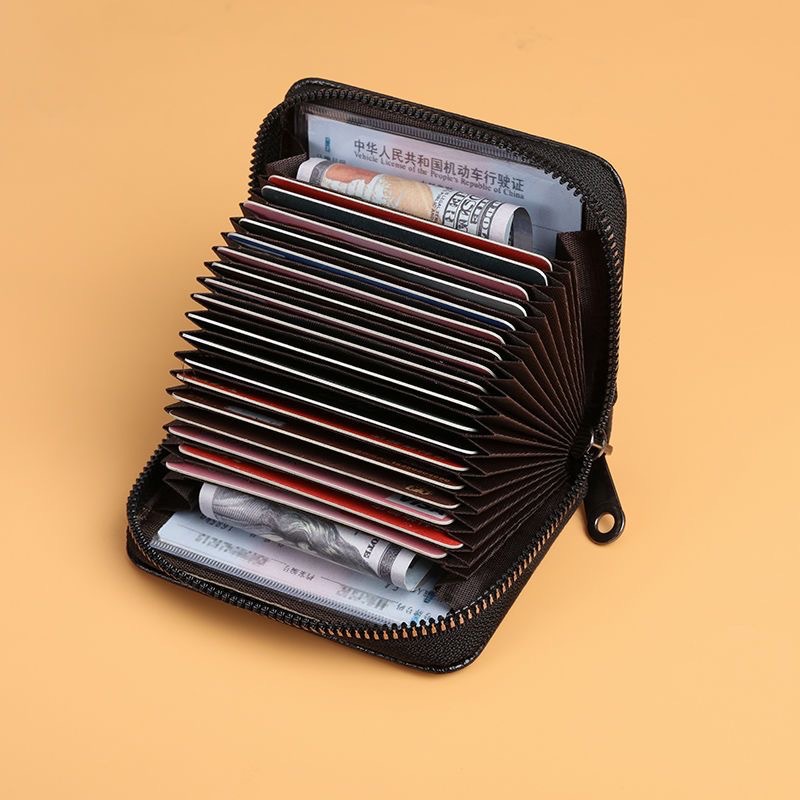 Men's anti-theft card bag, high-end card bag, large-capacity anti-demagnetization ID card holder, ultra-thin card case, small women's card bag details Picture