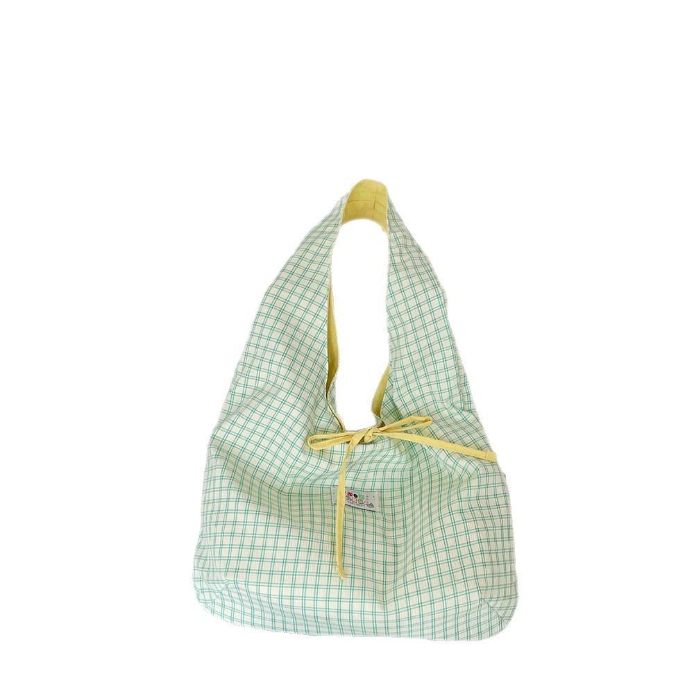 The new 56232 fashionable checkered bag is a fresh and elegant single-shoulder bag for women's armpits with a laid-back style and a large capacity tote bag Item Picture