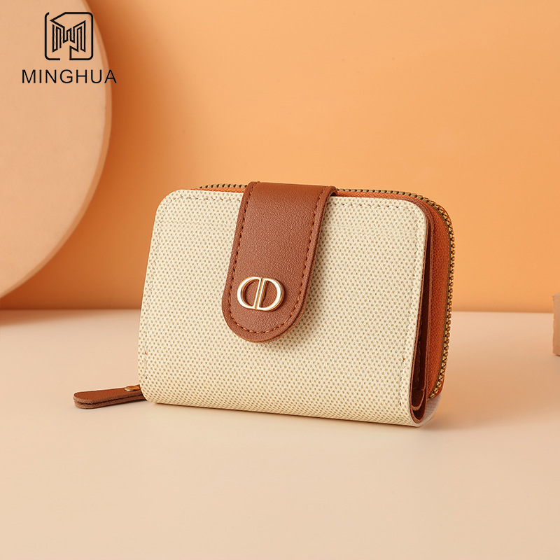 New women's wallet, short checkered card case, multi-functional student ticket clip, coin purse, cross-border wallet Application Scenario