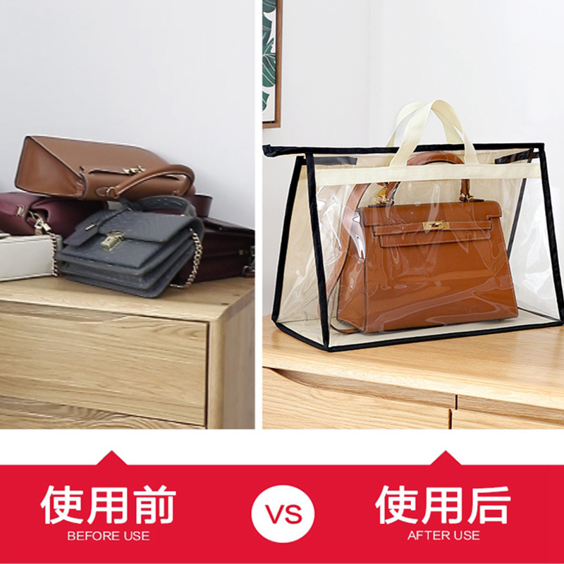 Wardrobe hanging bag storage bag, transparent bag dust-proof bag, bag storage magic tool, storage rack, storage hanging bag Application Scenario