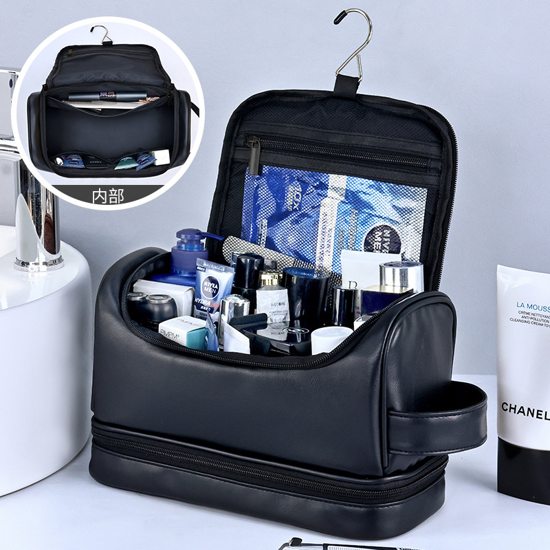 Cross-border large-capacity high-end makeup bag, business travel portable men's toiletry bag, cosmetics storage bag details Picture
