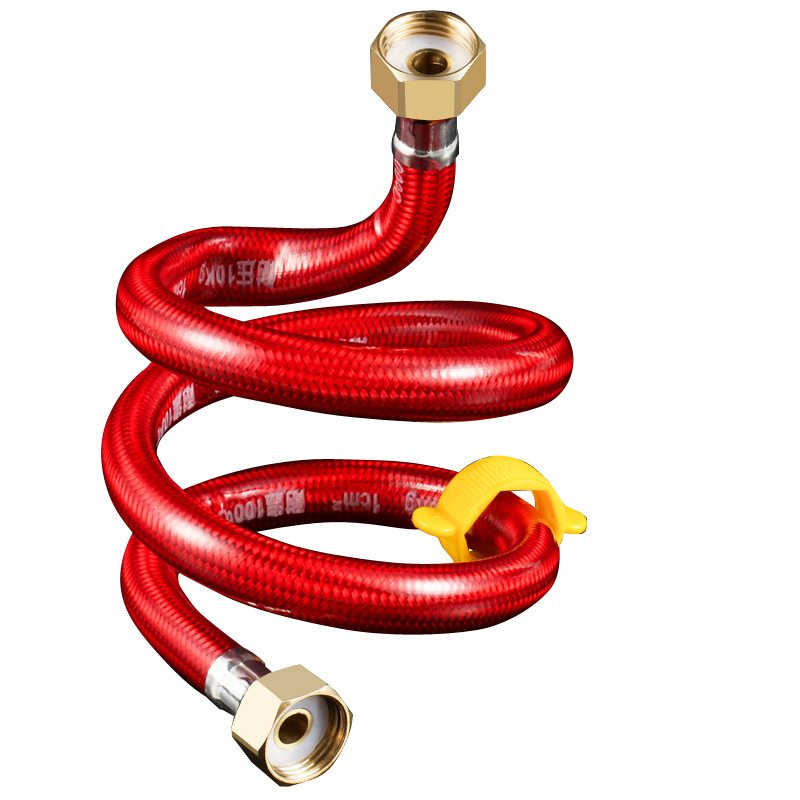 Plastic-coated stainless steel braided pipe water heater, toilet, cold and hot faucet inlet and outlet flexible hose, double-ended steel wire pipe Item Picture