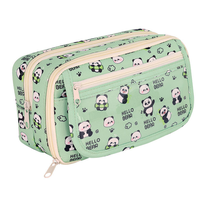 Back-to-school season Panda Nine-layer Pencil case, large capacity, cute, stain-resistant, high appearance level stationery pencil box for junior high school and primary school students Item Picture