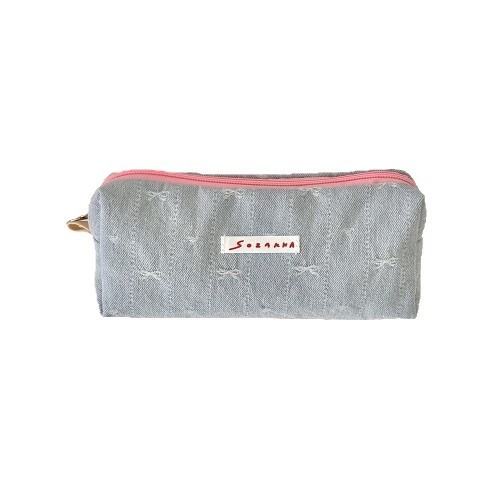 410113 New denim bow stationery pen case, loose change storage bag. Students can carry the bag together in a artistic way Item Picture
