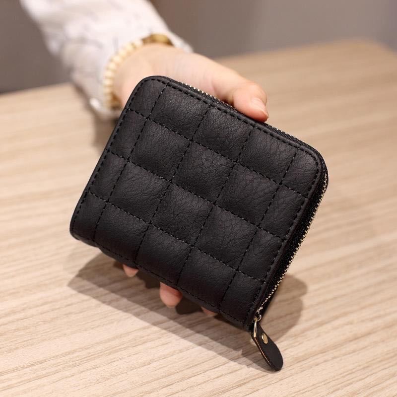 2022 Korean version mini money bag for girls, short zipper, short and cute coin purse, student embroidered wallet for girls details Picture