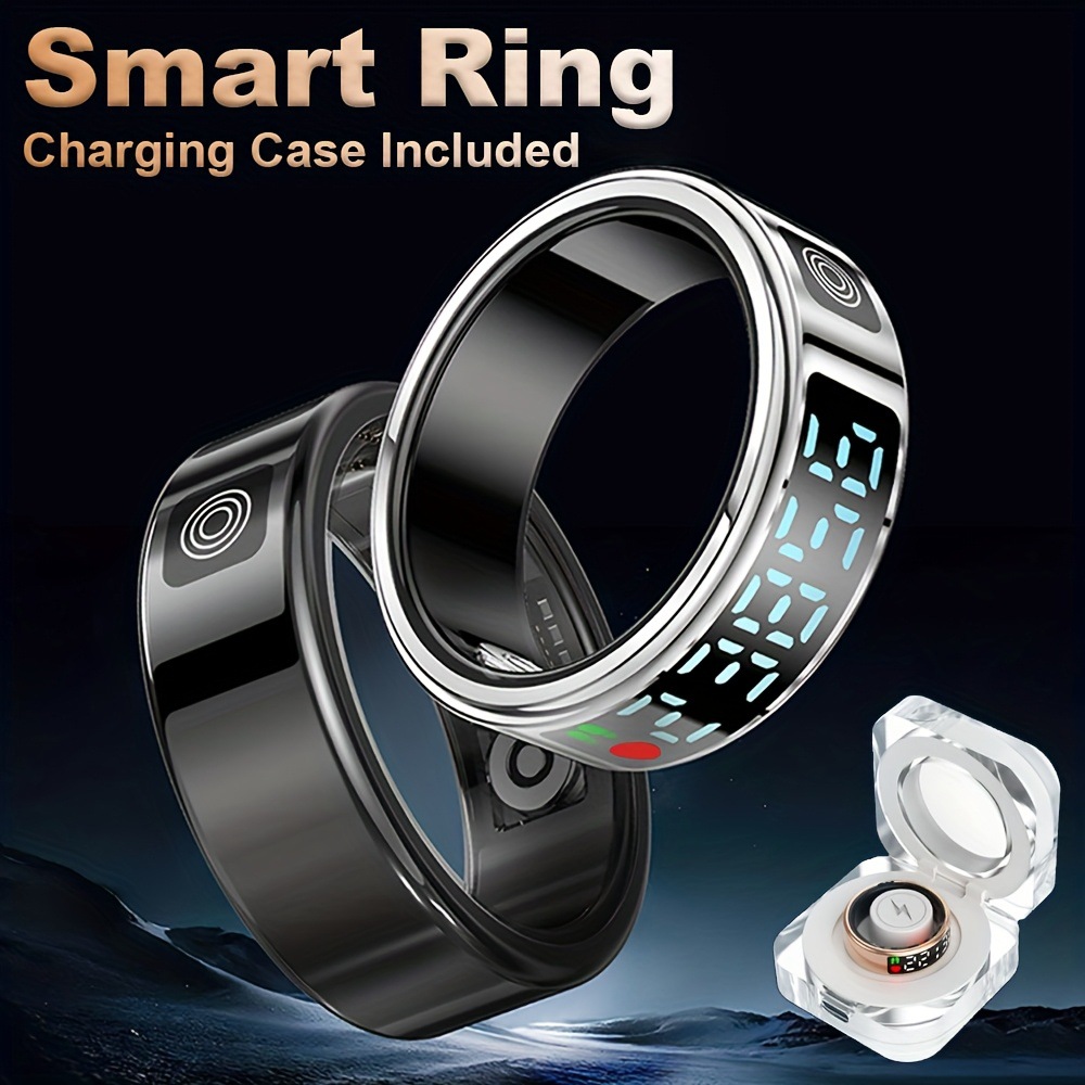 Cross-border private mold SR08 Smart Ring display touch sensing IP68 Heart rate blood oxygen sleep Smart Ring full figure