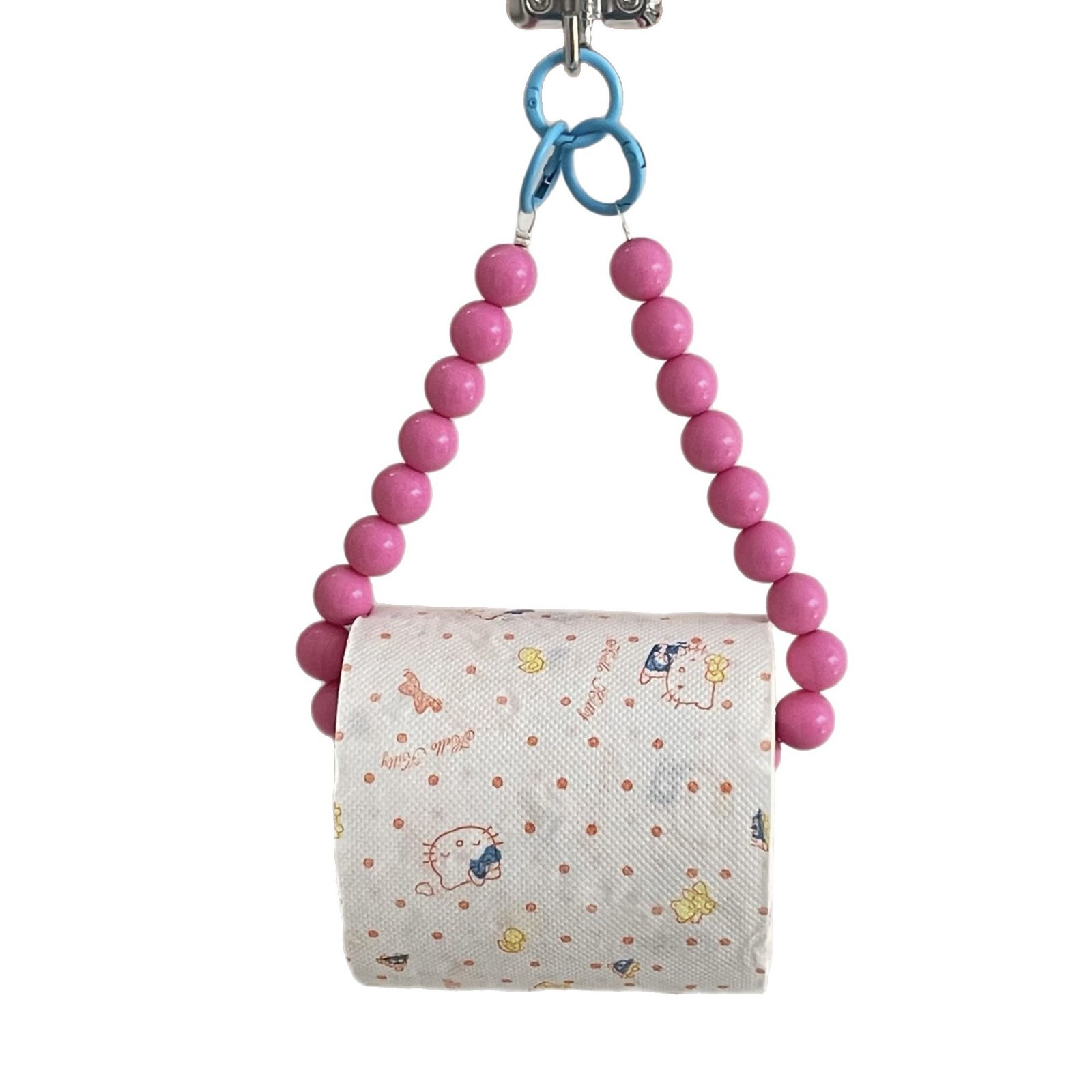Dopamine rose red beaded chain, bathroom face towel roll paper, hanging beaded chain, creative decoration, wall-mounted shelf Item Picture