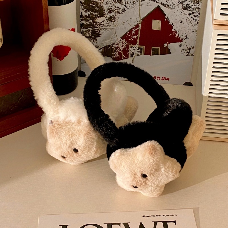 Star Siamese Cat plush ear cups, adjustable ear protecters, student couple style, cycling warm ear muffs, anti-freezing Item Picture