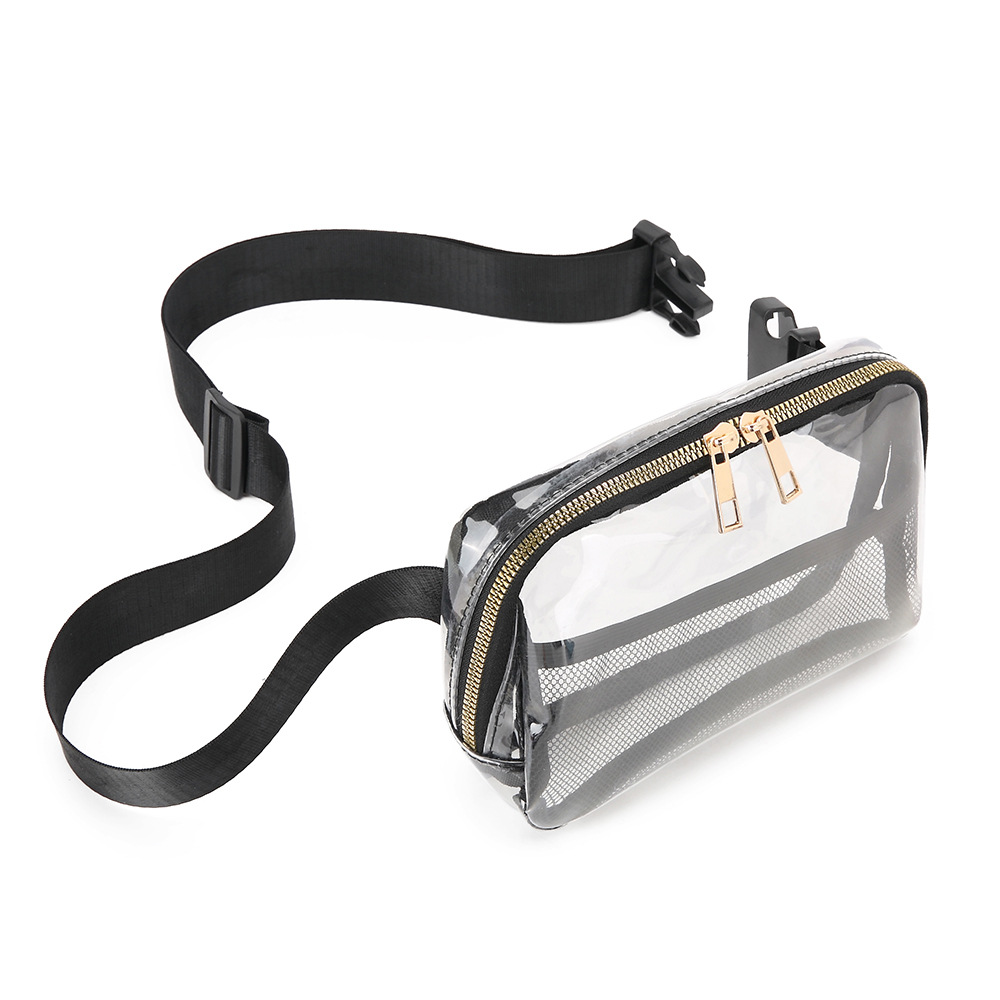 The new lulu bag features a waterproof TPU waist bag, an outdoor casual transparent wallet, and a pvc adjustable storage crossbody bag Application Scenario