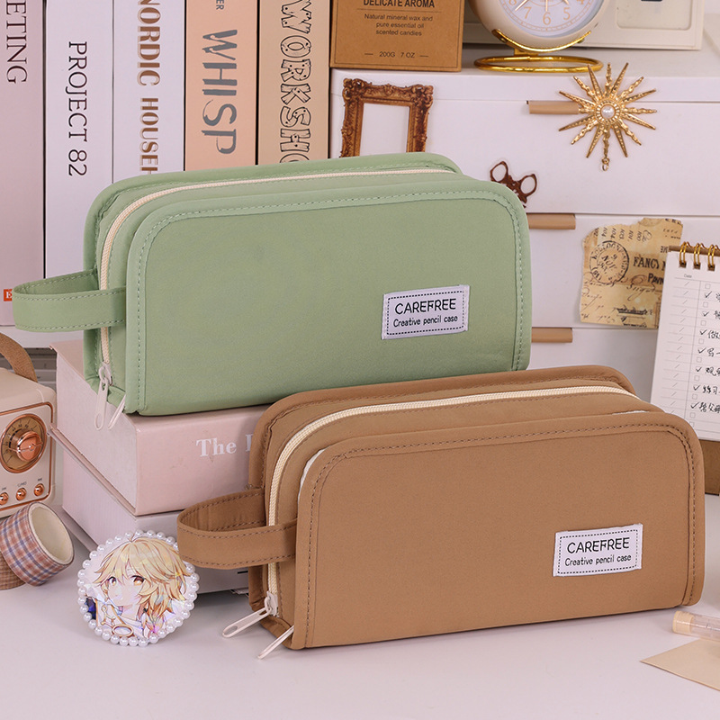 Simple pen case, large capacity, dirt-resistant, high-end transparent pen case for primary school students, stationery box, stationery bag, pencil case Specification drawing