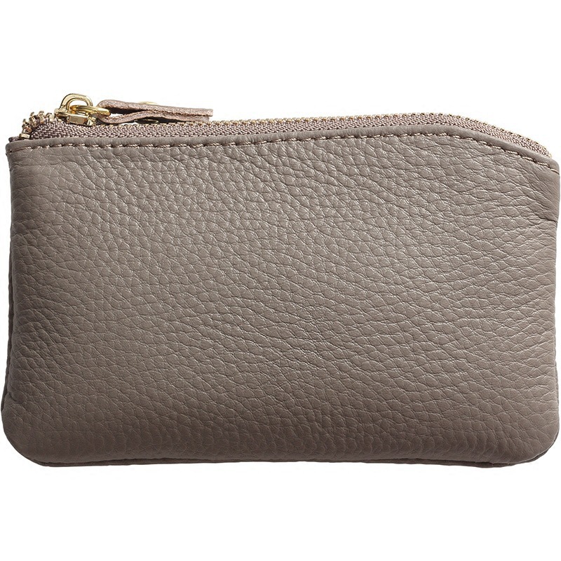 pu leather coin purse for girls, mini cowhide mom style, zipper key, thin small wallet, small coin pocket Item Picture